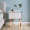 Comodino in legno, colore bianco