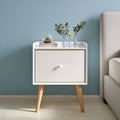 Comodino in legno, colore bianco